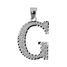 925 Sterling Silver Initial Letter G Pendant Necklace - Large, Medium, Small DC - £27.18 GBP+