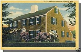 NORTH BREWSTER, MASS/MA POSTCARD, Old Cape Cod House - £3.13 GBP