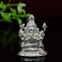925 sterling silver Ganesha statue sculpture figurine, puja article art62 - $90.08