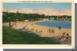 Nice ONSET, MASS/MA POSTCARD, Bathing Beach, Cape Cod - $4.00