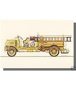 New FIRE ENGINE POSTCARD, 1915 Mack AC Rotary Pumper - $4.50