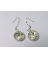 MEXICAN HAT Sombrero STERLING SILVER Vintage EARRINGS - 1 1/8 inches long - $45.00