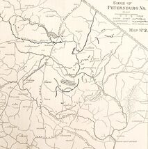 1888 Siege Of Petersburg Virginia Map Print Victorian Ephemera Grant DWNN11 - $28.01 CAD