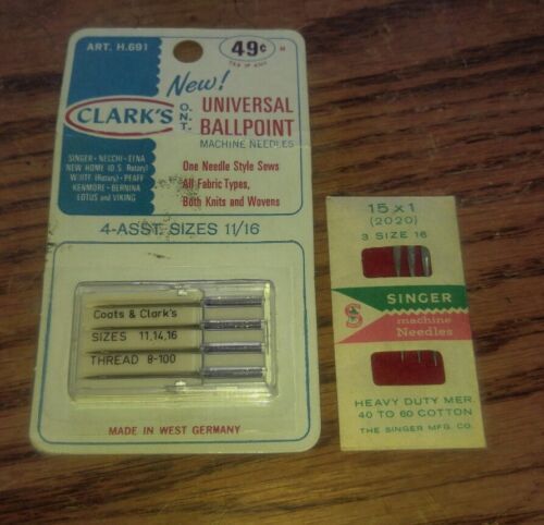 Primary image for Vintage Lot of sewing Needles Singer Coats  Clarks Crafts Collectible