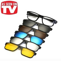 Optical Spectacle Frame Men Women Myopia 5 Clip On Sunglasses Polarized Magnetic - £19.87 GBP
