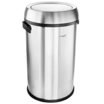 Elama Large 17 Gallon Swing Lid Stainless Steel Cylindrical Trash Bin - $115.78