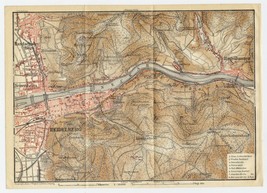 1925 Original Vintage Map Of Heidelberg / BADEN-WÜRTTEMBERG / Germany - £19.72 GBP