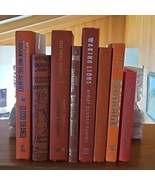 Orange Book Lot 8 Instant Library Staging Vintage Modern Decor Bookshelf... - $46.06