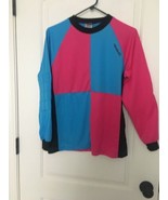 Reusch Adult Pink  Blue Lon Sleeve Goal Keeper Jersey Shirt Size Small  - $33.95