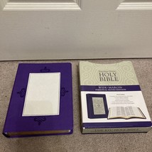 Kjv Wide Margin Bible Personal Notes Edition Red Letter Plum Lavender - £24.52 GBP