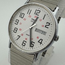 Vintage Timex Analog Quartz Watch Men Silver Military Dial ~ For Parts R... - $438.90 MXN