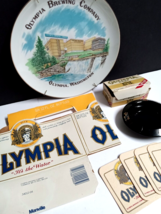 Olympia Brewing Co Coaster Plate Ashtray Playing Cards Beer Bar Lot (10 Pieces) - £23.83 GBP