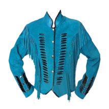 Euro Collar Vintage Suede Fringed Jacket - £243.75 GBP