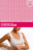Woman Camisole Wide Shoulder Cotton with Lace FILAM - $11.64