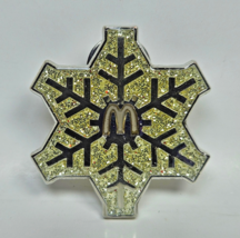 Mcdonalds White Glitter Snowflake Snow Christmas Holiday Lapel Pin Colle... - $7.02 CAD