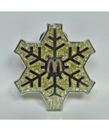 Mcdonalds White Glitter Snowflake Snow Christmas Holiday Lapel Pin Colle... - $90.80 MXN