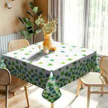 St. Patrick's Day Tablecloth Green Shamrock Clover 52x52 inch Square Tab... - $26.19