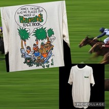 Harrahs Racebook Horse Gambling T-Shirt Vintage 80s Single Stitch Size XL - $14.99