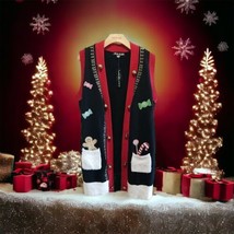 United States Sweaters Womens Long Vest Size XL Ugly Cute Christmas Jing... - £27.19 GBP