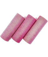 3 Tulle Rolls Pink Tulle Fabric Roll With Glitter For Wedding Dcor 6&quot;X 1... - £18.87 GBP