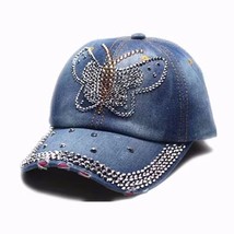 Washed Old Cowboy Hat Diamond-Encrusted Baseball Cap British Shade Cap - £10.95 GBP