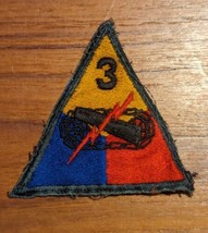 WWII US Army 3rd Armored Corps Tank Battalion Triangle Military Patch Insignia - £9.87 GBP