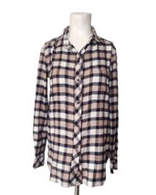 Athleta Soft Flannel Button Up Shirt Size XXS Mauve Black Fall Outdoors  - £13.23 GBP