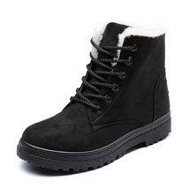Winter Boots Women Velvet Snow Shoes Girl Lace Up Ankle Bootie Anti-Skid Warm Sn - £40.88 GBP