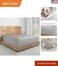 Durable Light Grey Organic King Fitted Sheet - 15” Deep Pocket, Machine ... - $1,148.94 MXN