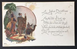 Antique A Joyous Christmas Greeting Card Three Wise Men Pre-1920 Divided Back - £11.79 GBP