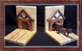 Gorgeous Handcrafted Amish Made Amish Buggy Bookends Gr8 Det - $17.95