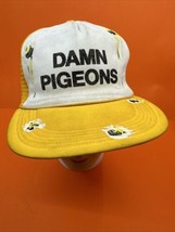 Vtg Damn pigeons Poop snapback Trucker hat Mesh Neon Yellow Made In Hong... - £35.61 GBP