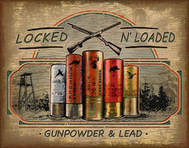 Lock N Loaded Hunt Guns Gun Powered Lead Humor Guns Garage Wall Décor Me... - £17.12 GBP