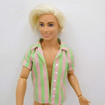 Ken Doll Nude Articulated Blonde Hair Mattel 2022 Barbie Movie Shirt - $16.83