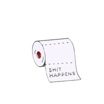 Get Rid Of Bad Luck!White Roll Papers Shit Happens Brooches Funny Quote Toilet P - £38.35 GBP