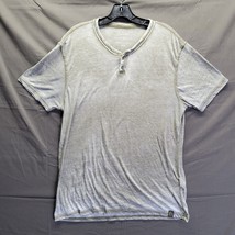 Lucky Brand Venice Burnout Mens Size Medium Short Sleeve Henley Shirt Gray - £12.34 GBP
