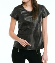 Party Black Lambskin  Handmade Top Formal Stylish Leather Genuine Women&#39;s Casual - £95.77 GBP+