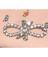 Vintage Costume Jewelry Rhinestone Bow Pin - £5.46 GBP