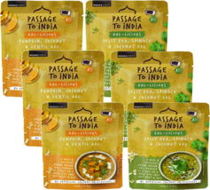 Passage To India Split Pea Spinach &amp; Pumpkin Coconut Dal, Variety 6-Pack... - £36.54 GBP