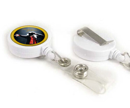 1 White Star Singer ID Card Reel, Belt Clip, Extends up to 24&quot; - £10.16 GBP