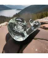 Vintage Art Glass Paperweight Snail Figurine Clear Hand Blown Animal Garden - $370.49 MXN