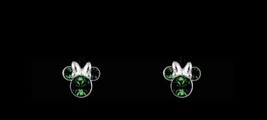 Disney Birthstone Stud Minnie Mouse Earrings Emerald Crystal (a) - $89.09