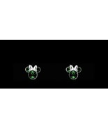 Disney Birthstone Stud Minnie Mouse Earrings Emerald Crystal (a) - £71.21 GBP