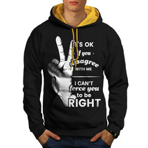 Wellcoda Peace Force Mens Contrast Hoodie, Always Right Casual Jumper - £30.82 GBP