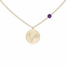 ANGARA Amethyst Pisces Constellation Medallion Pendant in 14K Solid Gold - £1,391.18 GBP
