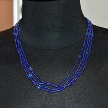 Beautiful Blue Beaded Necklace - £7.46 GBP