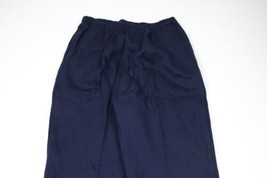 NOS Vtg 90s Streetwear Mens XL Blank Heavyweight Cuffed Joggers Sweatpants Blue - £63.26 GBP