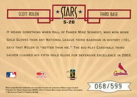 2004 Leaf Certified Cuts Stars Scott Rolen 20 Cardinals 068/599 - £0.98 GBP