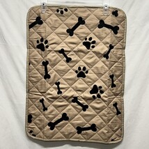Dog Crate Pee Pad 23x18&quot; Beige Bones Paws - $8.95