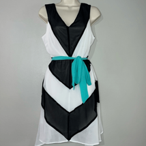 Charming Charlie sleeveless belted chevron print dress - $223.86 MXN